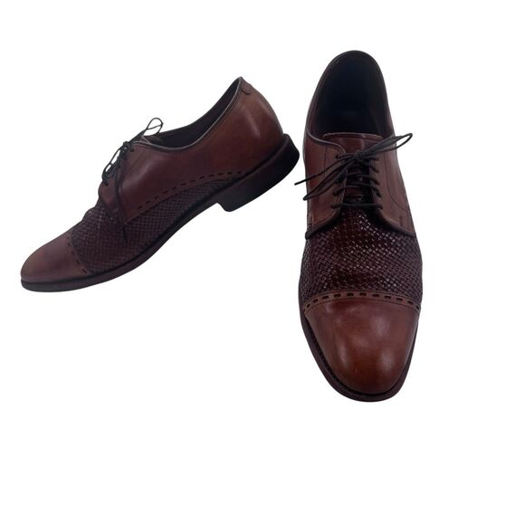 Allen Edmonds New Orleans Brown Braided Weave Cap Toe Leather Shoes - 10.5 B